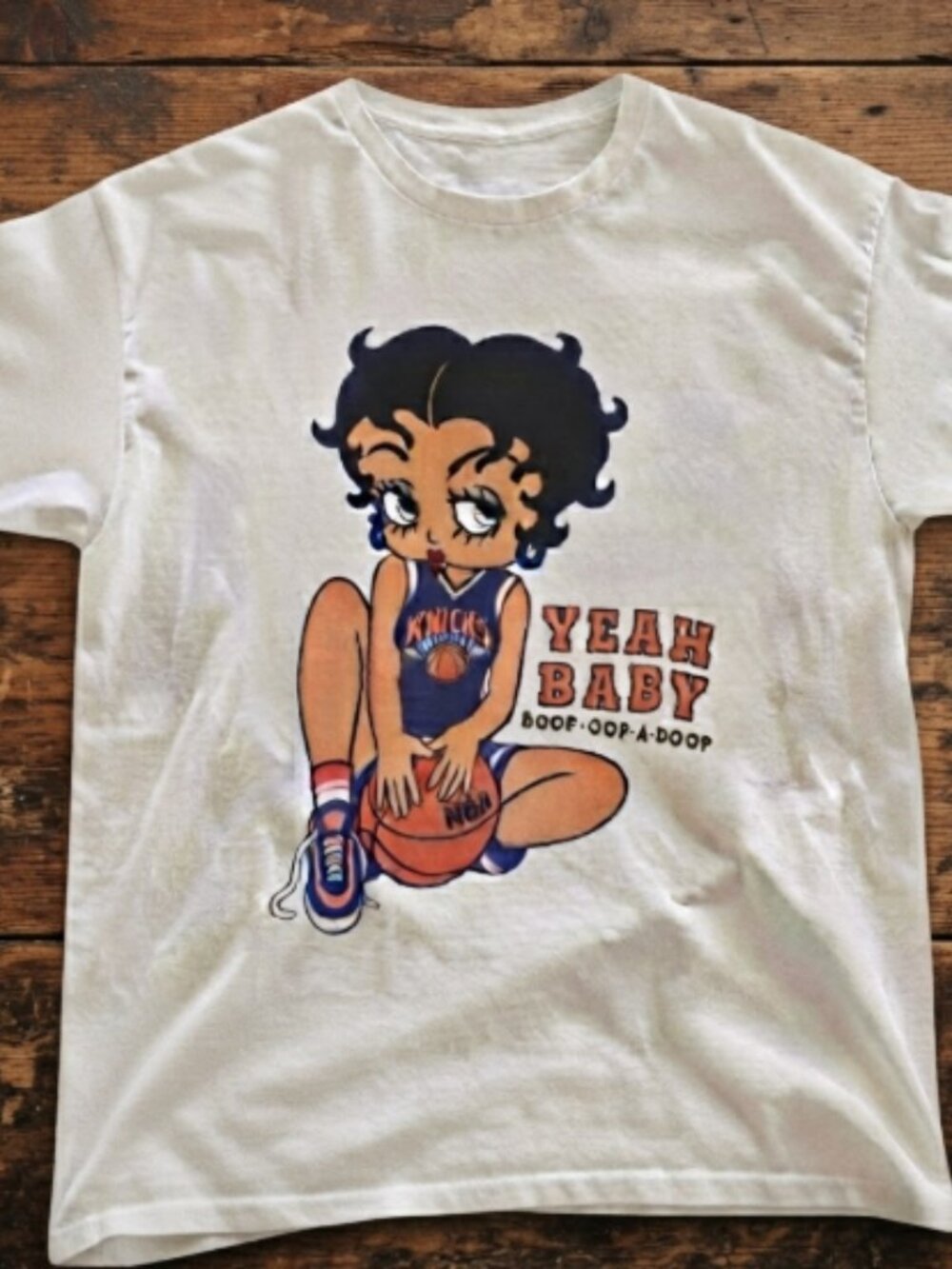 Betty Boop Knicks white cotton t-shirt